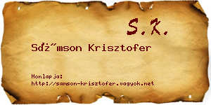 Sámson Krisztofer névjegykártya