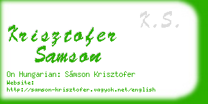 krisztofer samson business card